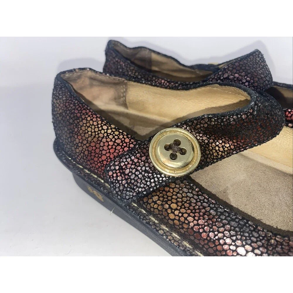 ALEGRIA PAL-232 Womens Sz 36 Reflect Leather Maryjane Slip Resistant‎ Clog 6 6.5